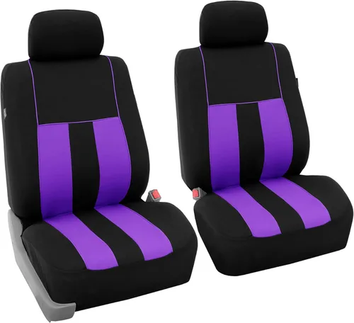 Miniatura 28 de FH Group - Juego completo de fundas para asientos de auto con rayas llamativas, ajuste universal para asientos delanteros de respaldo bajo, Verde
