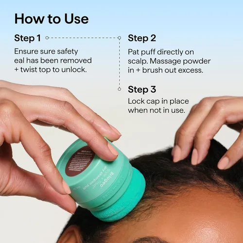 Miniatura 6 de Briogeo Style + Treat Dry Shampoo Puff Non-Aerosol & Talc-Free Root Refresh & Oil Absorption Volumizing Powder Vegan & Cruelty-Free 0.5 oz