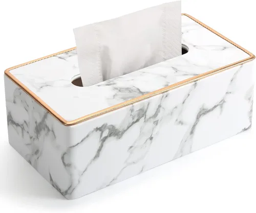 Miniatura 9 de Cubierta de caja de pañuelos, soporte de caja de pañuelos de cuero PU Rectangular Box Covers para el hogar/oficina/decoración del coche 9.84 "X5.23