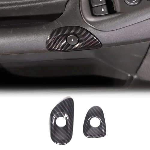 Miniatura 9 de Cubierta para interruptor de puerta de automóvil compatible con Chevy Corvette C6 2005-2013, accesorios de ajuste de botón de interruptor de bisel