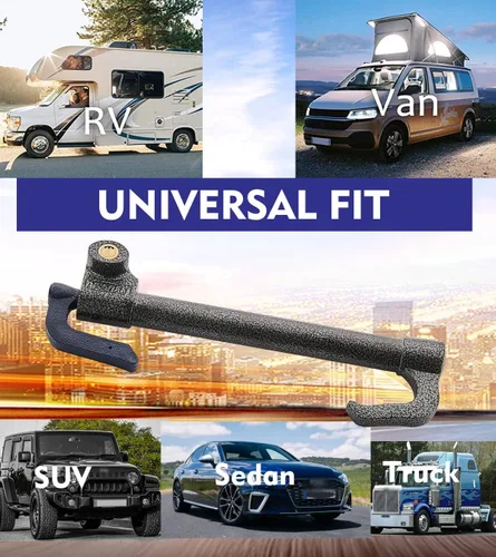 Miniatura 6 de Dispositivo antirrobo para volante de automóvil, bloqueo de freno de pedal de volante, doble gancho retráctil, productos de seguridad