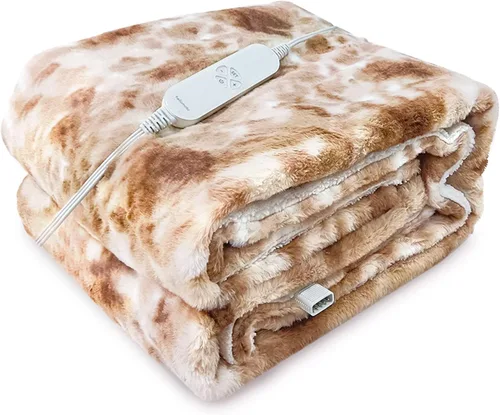CF01 - Manta eléctrica, manta térmica ultrasuave con 12 ajustes de calor y 8 ajustes de temporizador, lavable a máquina, 50 x 60 pulgadas