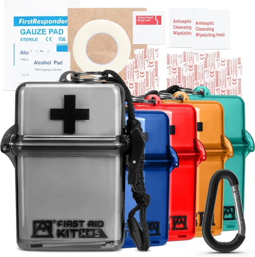 Miniatura 9 de Avalanche Mini botiquín de primeros auxilios, 30 piezas de suministros de emergencia en estuche impermeable para el hogar, coche, viajes, deportes