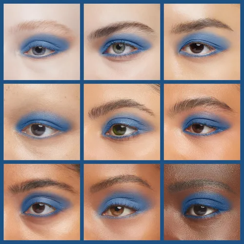 Miniatura 4 de Erinde Paleta de sombra de ojos mate azul oscuro, polvo de sombra de ojos de alta pigmentación, larga duración, ultra mezclable, color intenso 211