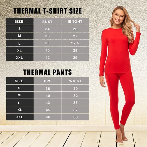 Miniatura 7 de Ropa interior térmica para mujer, parte superior larga ultra suave con forro polar