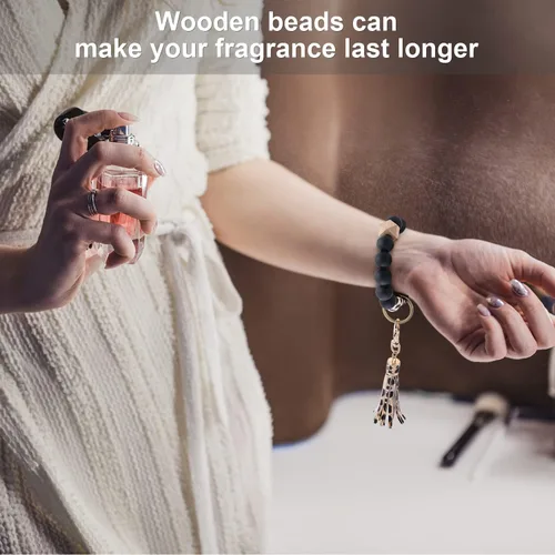 Miniatura 4 de Pusunas Llaveros para mujer para llavero de automóvil pulsera de pulsera cadenas de silicona con cuentas