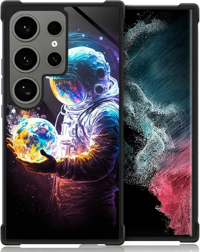 Miniatura 58 de ZHEGAILIAN Funda compatible con Samsung Galaxy S22 Ultra, funda de vidrio orgánico para niñas, mujeres y hombres, diseño de cuatro esquinas, Cabeza