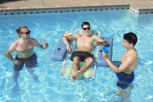 Miniatura 4 de Poolmaster Tumbona flotante retro caribeña para adultos, a cuadros