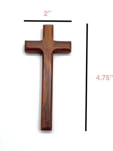 Miniatura 4 de St John the Baptist Orthodox Brotherhood Cruz de mano de madera simple y maciza, tamaño pequeño (pequeño)
