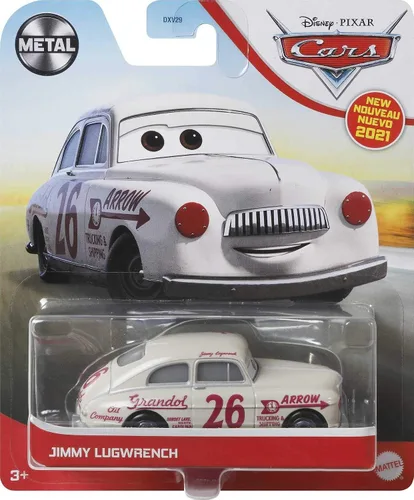 Miniatura 4 de Disney Cars Jimmy Lugwrench, juguete coleccionable para automóvil de carreras en miniatura, basado en películas de coches, para niños de 3 años