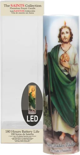 Miniatura 2 de Stonebriar St. Jude - Vela de oración devocional LED sin llama con temporizador automático