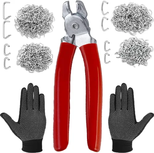 480 anillos de cerdo galvanizados de 3/4 pulgadas 1/2 pulgadas 3/8 pulgadas 1 pulgada con surtido de alicates de cerdo doblados, kit de instalación
