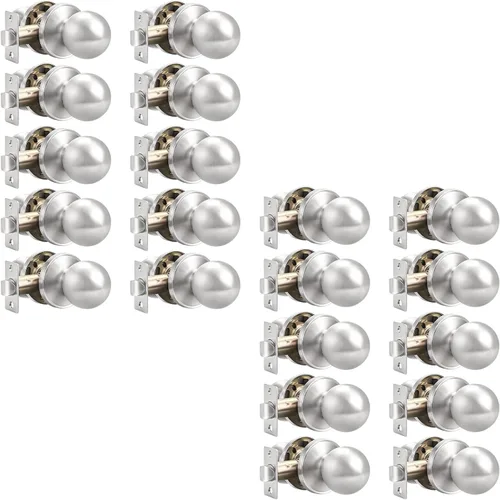 Miniatura 10 de Probrico Paquete de 4 pomos redondos para puerta de pasillo/armario, función de paso para pasillo/armario, manija