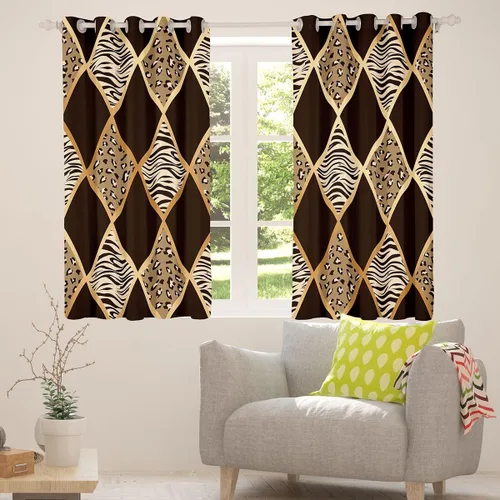 Miniatura 4 de Cortinas opacas con estampado de animales de safari, guepardo, cebra, tigre, jirafa, leopardo, 104 pulgadas de ancho x 84 pulgadas de largo