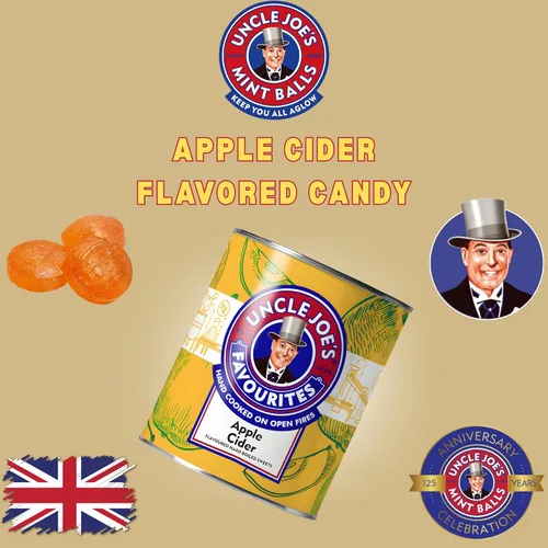 Miniatura 5 de Uncle Joe's Caramelo duro de sidra de manzana, lata de 4.23 onzas (paquete de 2) – Dulces hervidos envueltos individualmente Lata de regalo