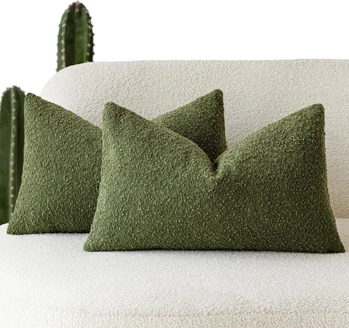 Miniatura 13 de Foindtower - Juego de 2 fundas decorativas de textura de bucle, fundas de almohada acentuadas, fundas de cojín sólidas, neutrales, para sofá, silla