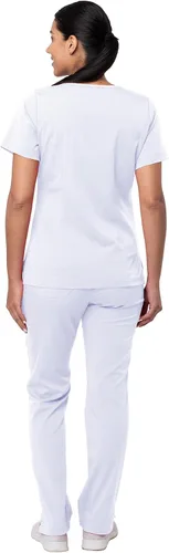 Miniatura 2 de Adar Pro Breakthrough Plus - Conjunto de uniforme médico para mujer, parte superior con cuello en V mejorado y pantalones con múltiples bolsillos