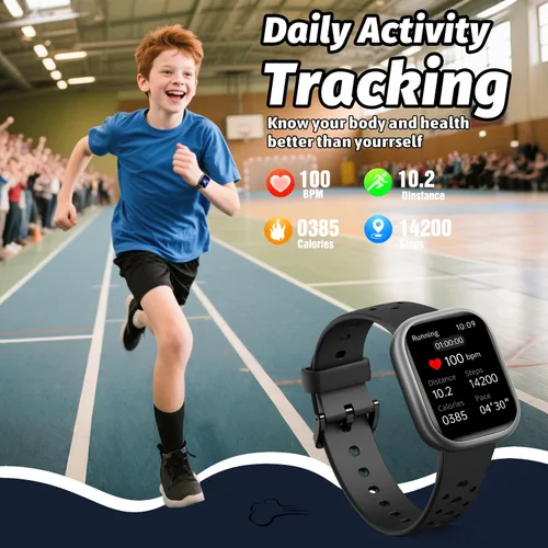 Miniatura 6 de Heroange - Reloj inteligente para niños y niñas, resistente al agua IP68, reloj de seguimiento de fitness para niños con pantalla de 1.83", monitor