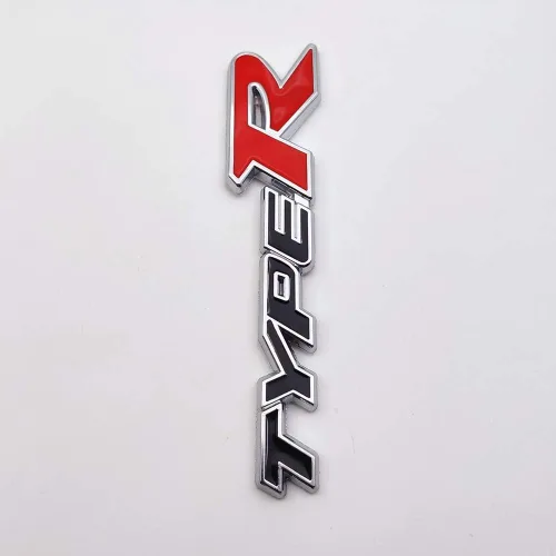 Miniatura 6 de Emblema de Coche de Metal Cromado con Logo Type-R, Insignia Deportiva de Carreras 3D Premium, Calcomanía Adhesiva de Poder Turbo (Negro y Rojo)
