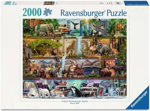 Ravensburger - Big Animal World - Rompecabezas de 2000 piezas - Vista emocionante de los animales ápice del mundo - Hermosas imágenes - Enmarcable -
