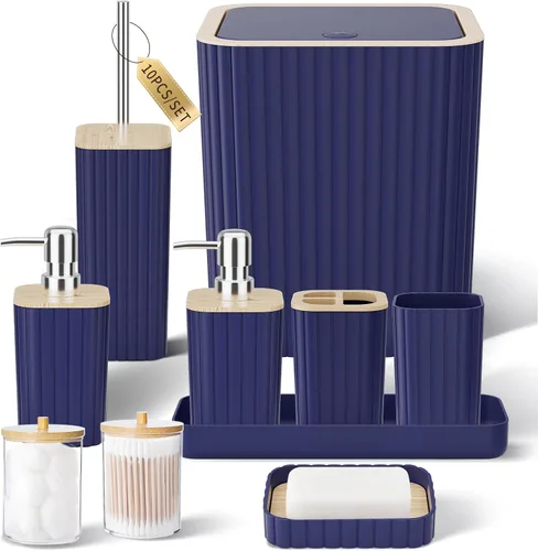 Miniatura 73 de XLHOMO Bathroom Set- 25PC Beige Bathroom Set, Bathroom Set with Shower Curtain and Rugs, Beige Shower Curtain Set, Toilet Brush, Bathroom Trash Can