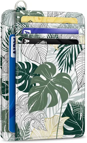 Miniatura 38 de Yonlevres Cartera delgada para tarjetas de crédito, cartera RFID para mujer, bolsillo frontal, soporte para tarjetas pequeñas, estuche para tarjetas