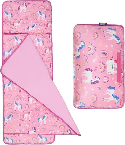 Miniatura 13 de Wildkin Tapete para siesta de terciopelo para niñas – Tapete suave y acogedor para dormir con manta integrada para guardería, preescolar, jardín