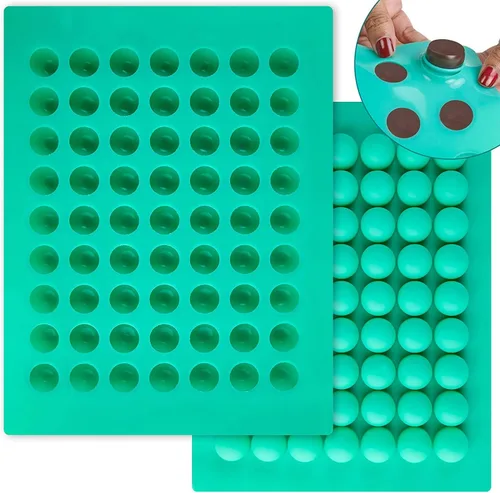 Miniatura 8 de O'Creme Molde redondo de silicona para trufas de chocolate, ganache, gelatina, pralinés y caramelos (0.984 in de diámetro x 0.984 in de alto)