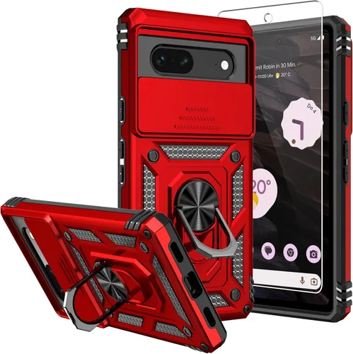 Miniatura 17 de Funda para Pixel 7a, con protectores de pantalla y funda para cámara, [grado militar] de 16 pies. Funda protectora probada contra caídas con soporte