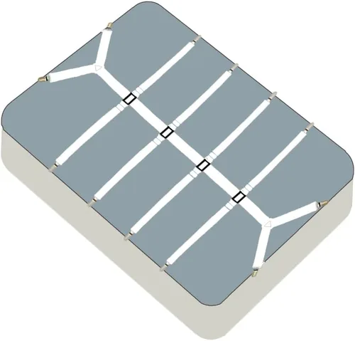 Miniatura 5 de Correas de sábanas ajustables entrecruzadas para mantener tu cama ordenada (blanco)
