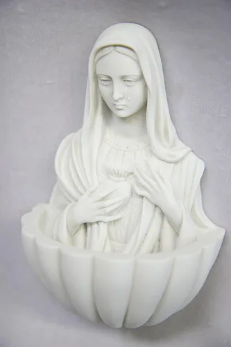 Miniatura 4 de Vittoria Collection 5 1/4" Fuente de agua bendita virgen maría virgen religiosa escultura católica colgante de pared estatua hecha en Italia