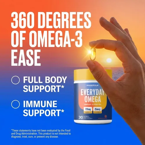 Miniatura 4 de Oceanblue Omega-3 para mujeres, aceite de pescado sin eructos, 720 mg con vitamina D3, apoyo cardíaco e inmunológico, destilado molecularmente