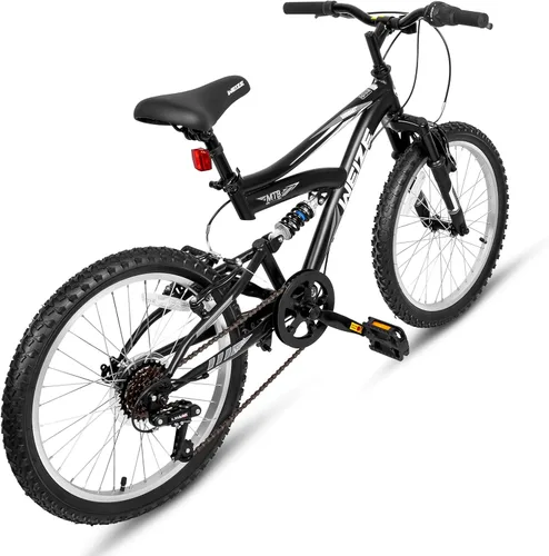 Miniatura 7 de Bicicleta de montaña para niños WEIZE, bicicletas de 20 y 24 pulgadas para niños de 6 a 14 años, para niños y niñas, con suspensión doble completa