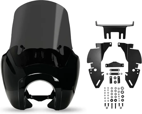 Krator Parabrisas de motocicleta, carenado, deflector de viento, accesorios para motocicletas, parabrisas ahumado, compatible con Harley Davidson