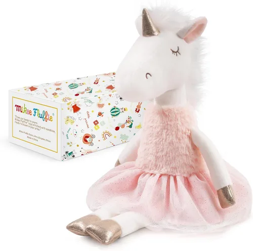 Miniatura 9 de Peluche de conejo de 15 pulgadas para niñas, muñeca de juguete de peluche con vestido rosa a cuadros, bonito juego de muñeca para vestir para niñas