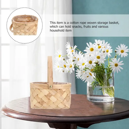 Miniatura 5 de EXCEART Cesta de almacenamiento de ratán portátil hecha a mano, contenedor de huevos de Pascua, artículos para el hogar, cesta de almacenamiento