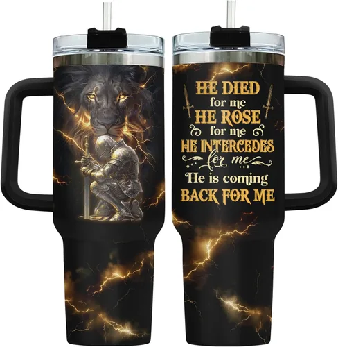 Miniatura 32 de 34HD Regalos de cumpleaños para el Día del Padre, de parte de su hija o hijo, taza de viaje aislada para 50 cumpleaños, clásico de 40 onzas con asa