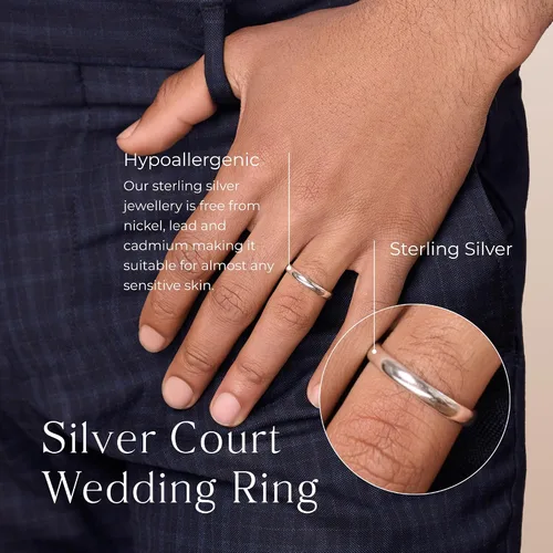 Miniatura 3 de Aeon Anillo de boda de plata de ley 925 30.197 in Ajuste cómodo para hombres y mujeres Tallas J-Z Calidad premium para momentos especiales
