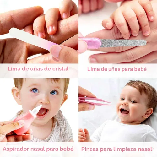 Miniatura 6 de Kit de aseo para bebé, juego de cuidado de seguridad para bebés con cepillo de pelo, peine, cortaúñas, aspirador nasal, kit de artículos esenciales