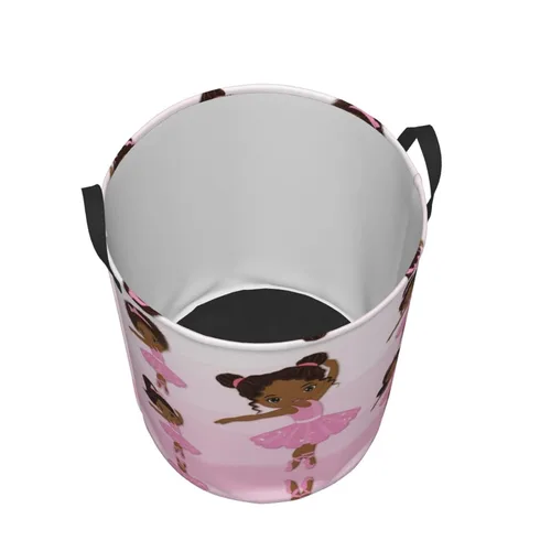 Miniatura 2 de Cesta redonda de ropa sucia africana negra para guardar ropa, juguetes, organizador de ropa, para el hogar, baño, dormitorio, guardería, 38 l