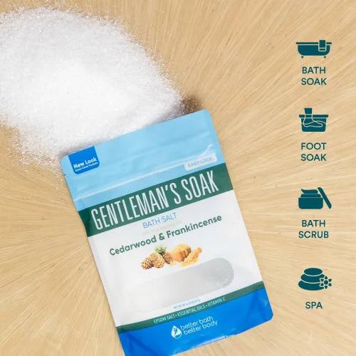 Miniatura 6 de Gentleman's - Sal de baño de 32 onzas (2 libras) de sal de Epsom para hombres con madera de cedro natural y aceites esenciales de incienso más