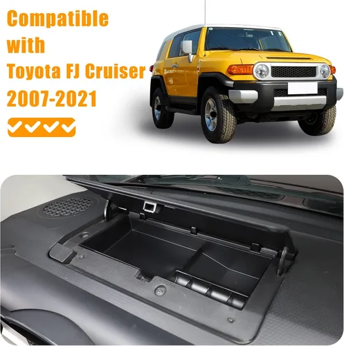 Miniatura 4 de Bandeja de almacenamiento para salpicadero, caja de almacenamiento compatible con Toyota FJ Cruiser 2007-2021, organizador de consola central