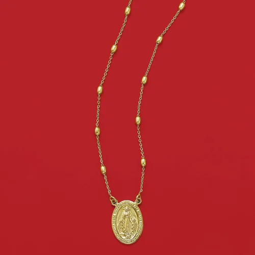 Miniatura 8 de Ross-Simons Italian 18kt Gold Over Sterling Miraculous Medal Beaded Station Necklace