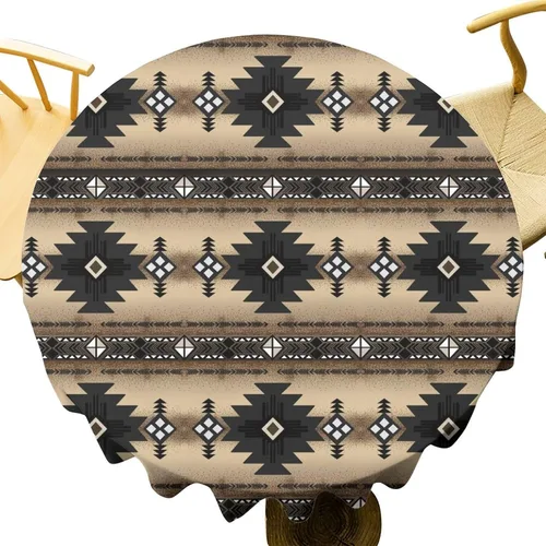 Miniatura 70 de Mantel azteca suroeste, diseño étnico tribal geométrico, estilo vintage, bohemio, elegante, lavable, para comedor, cocina, granja, fiesta