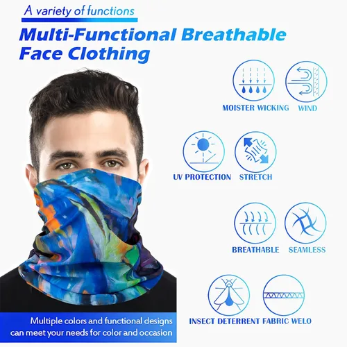 Miniatura 4 de Bufanda transpirable para el cuello, máscara facial para hombres y mujeres, senderismo, ciclismo, deportes, pesca, protección solar UV bandana