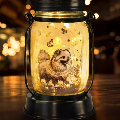 Miniatura 75 de Farol solar de Chihuahua, regalo para mujeres, hombres, mamá, cumpleaños, amantes de perro Chihuahua, luz conmemorativa pérdida de mascotas