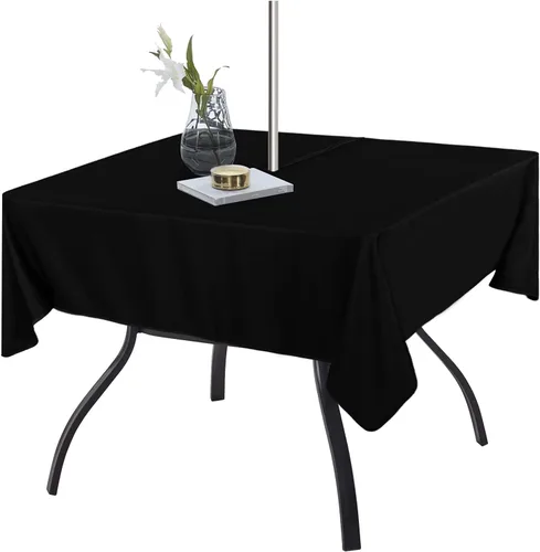Miniatura 21 de Fitable Cubierta de Mesa Ovalada Oblonga para Exteriores e Interiores - Mantel Lavable Impermeable Sin Arrugas con Cremallera y Orificio para Beige