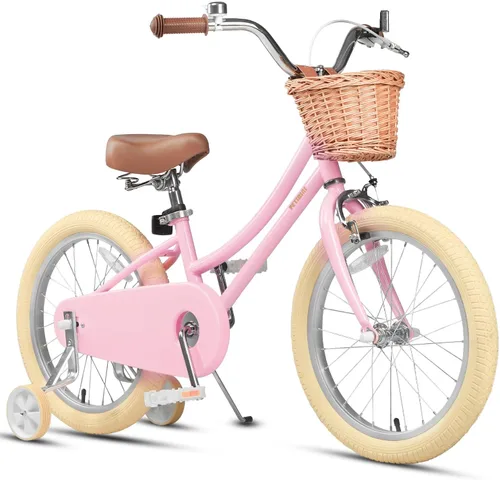 Miniatura 13 de Petimini Vintage Kids Bike for Girls, 12–20 Inch Classic Bicycle with Wicker Basket & Bell, High Tensile Steel Frame, Training Wheels (12–18”), 85%