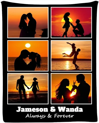 Miniatura 11 de Manta personalizada con imagen, nombre y texto, fotos y nombre, suave y acogedora manta conmemorativa de felpa, regalo para amantes del día de San