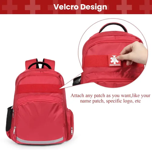 Miniatura 5 de Gatycallaty Mochila de primeros auxilios Emt Bolsa de primeros auxilios Vacía Ems Emergencia Salud en el Hogar Senderismo Trauma Viajes Camping Rojo